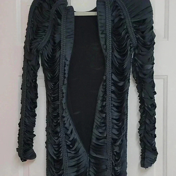 Siege' Charcoal Grey Laser Cut Braided Dress - House of CB - Picture 9 of 13